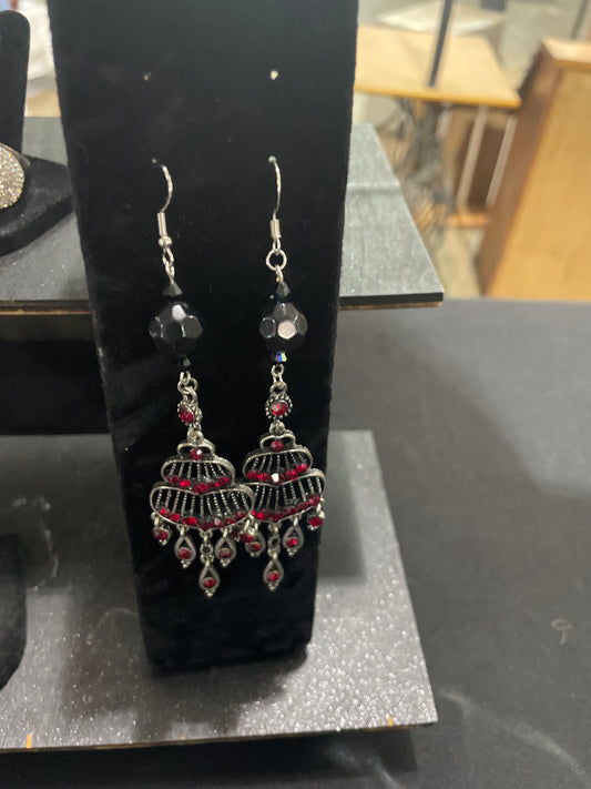 Red Chandelier earrings