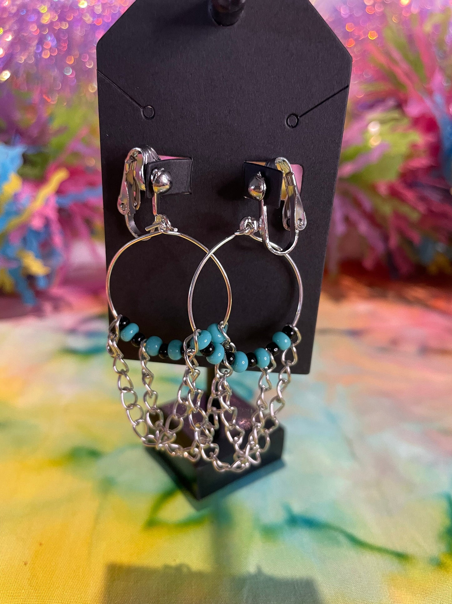 Teal Cuff Earrings