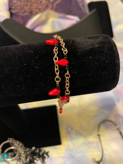 Red and Black Double Bracelet