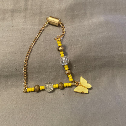 Yellow butterfly bracelet