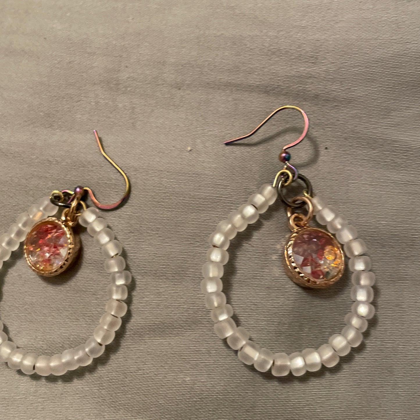 White gem earrings